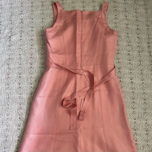 Ann Taylor Pink Silk Sleeveless Square Neck Dress - Picture 6 of 7